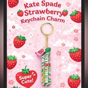 Kate Spade Strawberry “Sticky Situation” Keychain Bag Charm